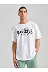Unisex Oversize Gangster Family Baskılı T-shirt