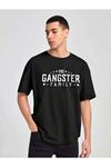 Unisex Oversize Gangster Family Baskılı T-shirt