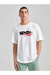 Unisex Oversize Send Nudes Baskılı T-shirt