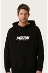 Unisex Oversize Mazın Baskılı Kapüşonlu Sweatshirt