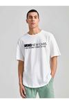 Unisex Oversize F'ck New Cars Baskılı T-shirt