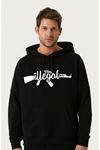 Unisex Oversize Illegal Baskılı Kapüşonlu Sweatshirt