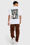 Gang Serıes Erkek Beyaz Oversize Pablo El Patron Baskılı T-shirt
