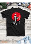 Unisex Oversize Samuray Baskılı Siyah T-shirt