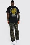 Gang Serıes Erkek Siyah Oversize Medellin Baskılı T-shirt