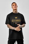 Erkek Siyah Oversize Muhammad Alı Baskılı T-shirt