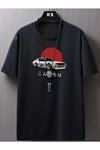 Erkek Siyah Oversize Car Baskılı T-shirt