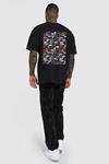 Gang Serıes Erkek Siyah Oversize Sprey Graffiti Baskılı T-shirt