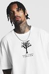 Unisex Beyaz Oversize Bad Vibes Baskılı Örme T-shirt