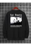 Los Angles Baskılı Oversize Sweatshirt