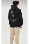 Tupac Baskılı Oversize Kapüşonlu Sweatshirt.
