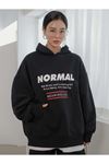 Normal Baskılı Oversize Kapüşonlu Sweatshirt