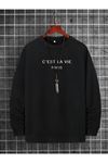 La Vıe Parıs Baskılı Oversize Kapüşonlu Sweatshirt.