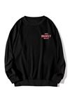Unisex Siyah Bravely Bakılı Oversize Sweatshirt