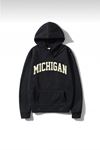 Unisex Siyah Mıchıgan Baskılı Oversize Sweatshirt Hoodie