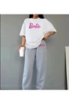 Barbie T-Shirt Eşofman Altı Jogger Alt Üst Eşofman Takımı Oversize