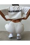 Movement T-shirt Eşofman Altı Jogger- Baskılı Alt Üst Eşofman Takım Oversize Bisiklet Yaka