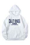 Califor Ornia 1776 Sweatshirt - Beyaz Baskılı Oversize Kışlık Kalın Kapüşonlu