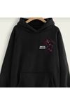 Shaco Main Sweatshirt - Siyah Baskılı Oversize Kışlık Kalın Kapüşonlu