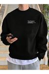 Los Angeles Accept Sweatshirt - Siyah Baskılı Oversize Kışlık Kalın Bisiklet Yaka