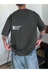 Unisex Füme Oversiz Still Follow Freedom Baskılı Örme T-shirt