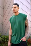 Basic Fakir Kol Atlet T-Shirt - Nefti Yeşil Bisiklet Yaka Kolsuz Tişört