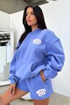 Thatsso Fetch Series 5 Sweatshirt - Bebe Mavisi Baskılı Oversize Kapüşonlu