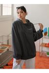 Kadın Füme Wednesday Oversize Kapşonlu Sweatshirt