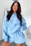 Thatsofetch Sweatshirt - Bebe Mavisi Baskılı Oversize Kapüşonlu