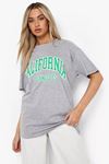 Gri Oversize California T-shirt - Oversize