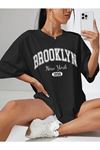 Siyah Oversize T-shirt - Oversize Baskılı