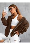 Unisex Düz Fermuarlı Kapüşonlu Hırka Sweatshirt