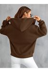 Unisex Düz Fermuarlı Kapüşonlu Hırka Sweatshirt