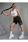 Siyah Kısa Şort - Penye Los Angeles California Baskılı Unisex