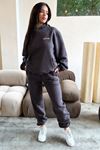 Fetch Eşofman Takımı Sweatshirt Jogger - Füme Baskılı Oversize Şardonlu Kapüşonlu
