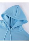 Kadın Bebe Mavi Oversize Kapşonlu Sweatshirt