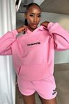 Thatsofetch Series 7 Sweatshirt - Pembe Baskılı Oversize Kapüşonlu