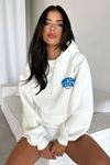 Thatsofetch Series 5 Sweatshirt - Beyaz Baskılı Oversize Kapüşonlu