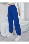 Kadın Saks Mavi Oversize Eşofman Altı - Unisex