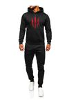 Pençe Eşofman Takımı Sweatshirt Jogger -Siyah Baskılı Oversize Şardonlu Kapüşonlu