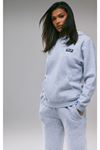 Plt Logo Eşofman Takımı Sweatshirt Jogger - Gri Baskılı Oversize Şardonlu Kapüşonlu Lastik Paça