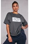 Füme Oversize Dragon T-shirt - Oversize Baskılı