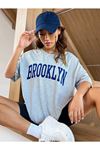 Grimelanj Oversize Brklyn Baskılı T-shirt - Oversize Baskılı