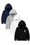 4'lü Unisex Kapüşonlu Hoodie Seti – RUN Baskılı Kanguru Cepli Sweatshirt