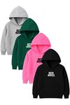 4'lü Unisex Kapüşonlu Hoodie Seti – THE BOS Baskılı Kanguru Cepli Sweatshirt