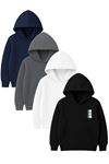 4'lü Unisex Kapüşonlu Hoodie Seti – RUN Baskılı Kanguru Cepli Sweatshirt