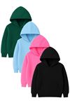 4'lü Kapüşonlu Basic Sweatshirt Seti - Düz Kışlık Şardonlu Kumaş