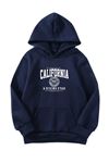 Unisex Oversize Şardonlu Kışlık California Baskılı Kapüşonlu Sweatshirt - Lacivert