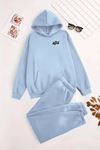 Unisex Kapüşonlu BebeMavi Eşofman Takımı MİNİ ORİGİNAL Baskılı- Kışlık Şardonlu Kumaş