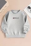 Unisex MÜZİSYENLER Baskılı Gri Bisiklet Yaka Sweatshirt-Kışlık Şardonlu Kumaş